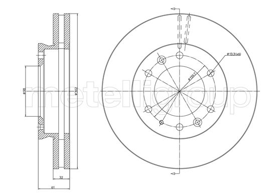 Brake Disc - 23-1669C METELLI