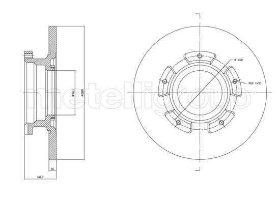 Brake Disc - 23-1753C METELLI