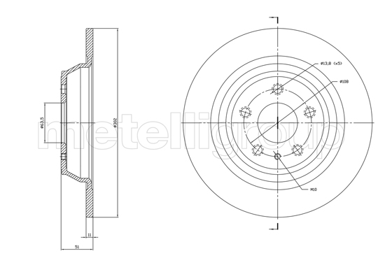 Brake Disc - 23-1786C METELLI
