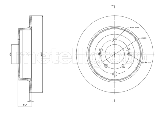 Brake Disc - 23-1820C METELLI