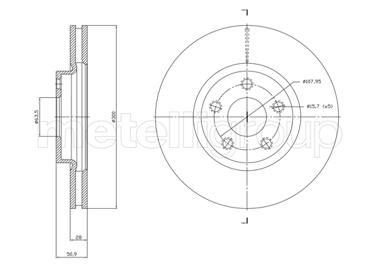 Brake Disc - 23-1834C METELLI