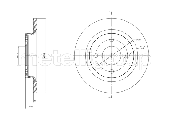 Brake Disc - 23-1846C METELLI