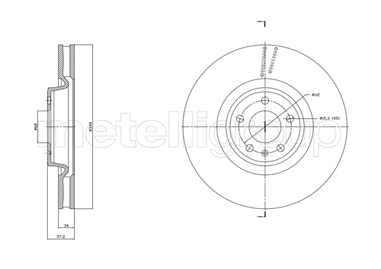 Brake Disc - 23-1865C METELLI