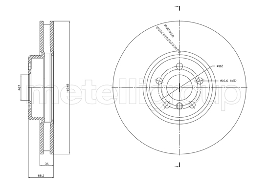 Brake Disc - 23-1868C METELLI