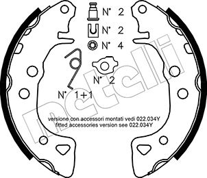 Brake Shoe Set - 53-0021K METELLI
