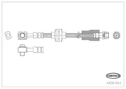 Brake Hose - 49381362 CORTECO