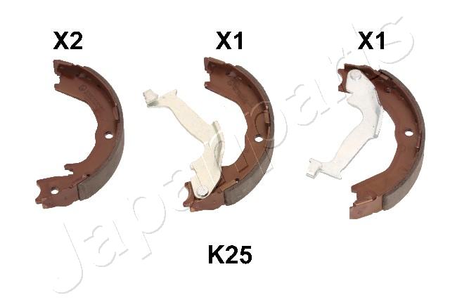 stabdžių trinkelių komplektas, stovėjimo stabdis - GF-K25AF JAPANPARTS