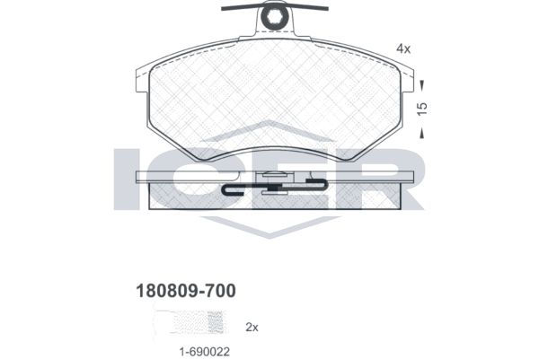 Brake Pad Set, disc brake - 180809-700 ICER