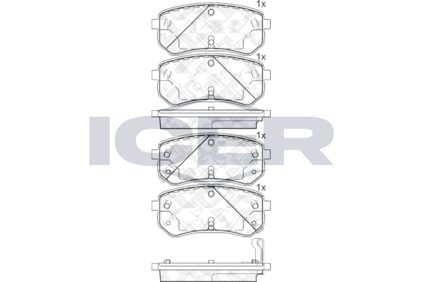 Brake Pad Set, disc brake - 181710 ICER