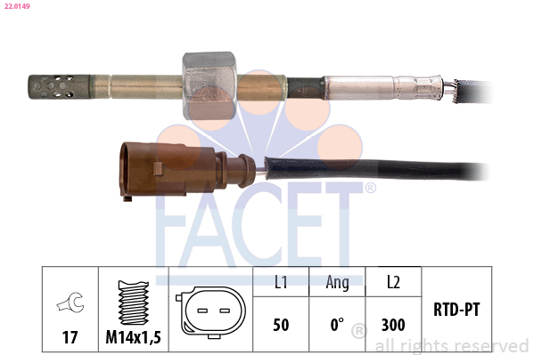 Sensor, exhaust gas temperature - 22.0149 FACET