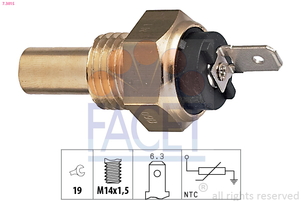Sensor, coolant temperature - 7.3015 FACET
