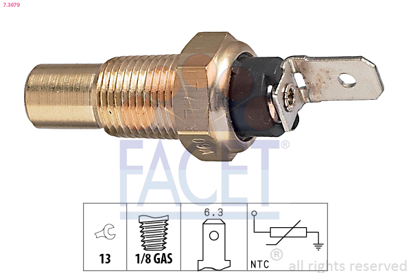 Sensor, coolant temperature - 7.3079 FACET