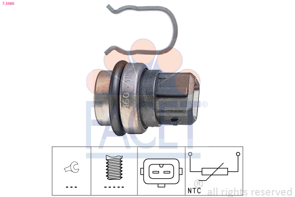 Sensor, coolant temperature - 7.3086 FACET