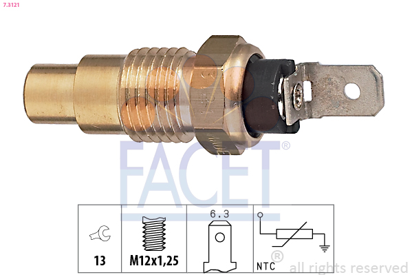Sensore, Temperatura refrigerante - 7.3121 FACET