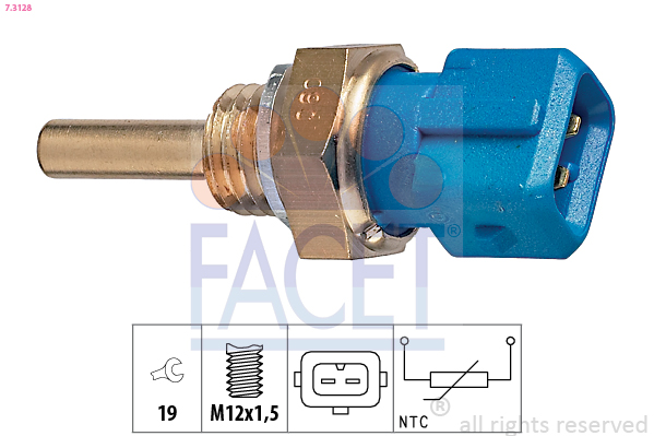 Sensor, oil temperature - 7.3128 FACET