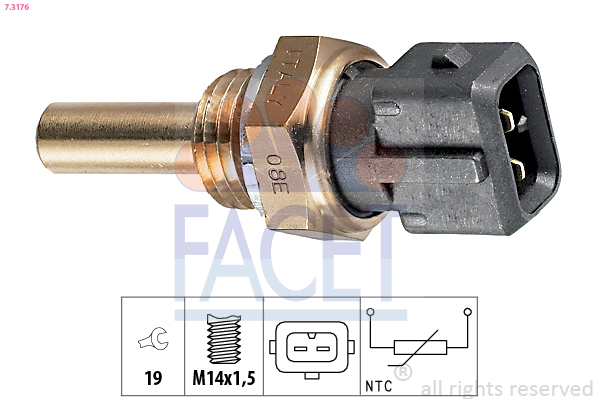 Sensor, coolant temperature - 7.3176 FACET