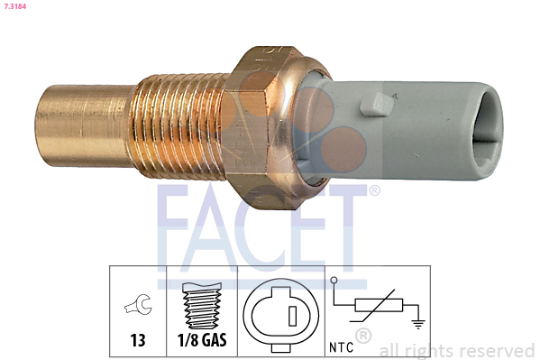 Sensor, coolant temperature - 7.3184 FACET