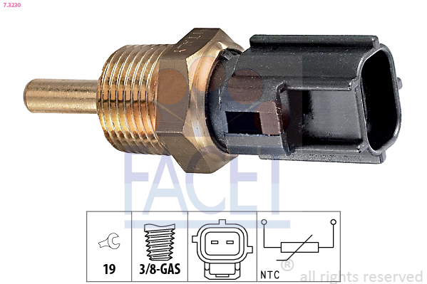 Sensor, coolant temperature - 7.3230 FACET