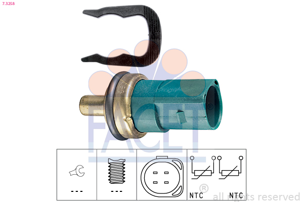 Sensor, coolant temperature - 7.3258 FACET