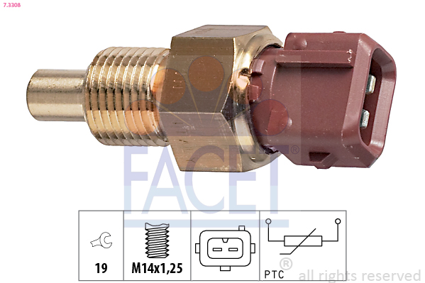 Sensor, coolant temperature - 7.3308 FACET