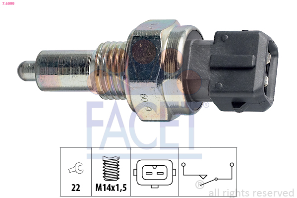 Switch, reverse light - 7.6099 FACET