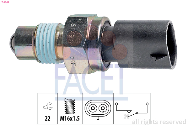 Switch, reverse light - 7.6149 FACET