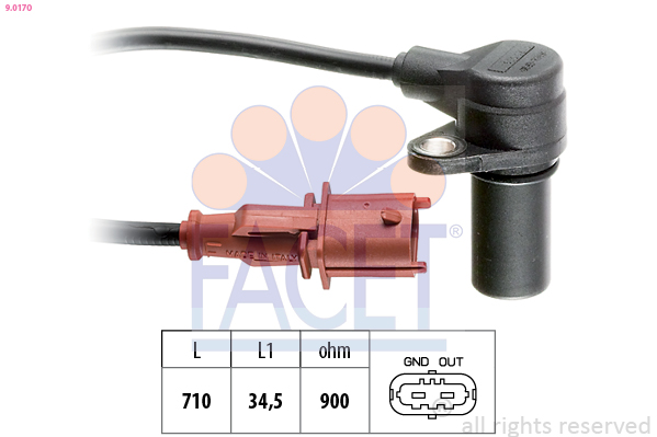 Sensor, crankshaft pulse - 9.0170 FACET