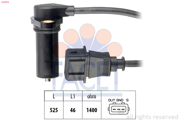 Sensor, crankshaft pulse - 9.0219 FACET