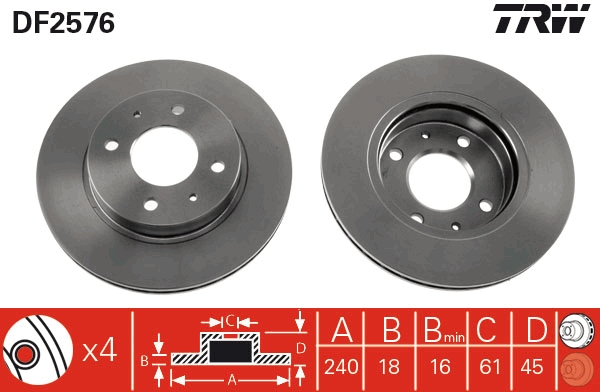 Bremsscheibe - DF2576 TRW