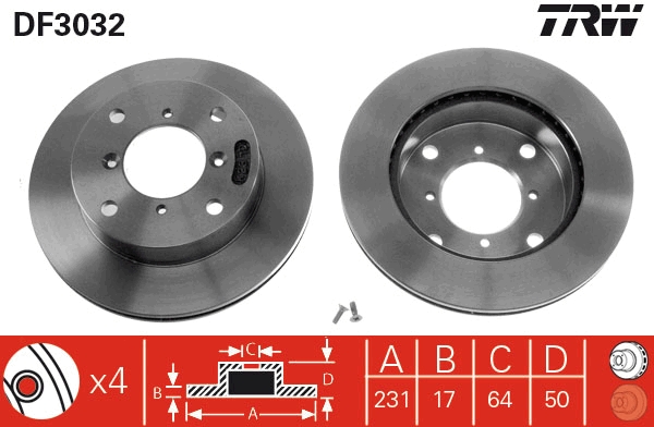 Brake Disc - DF3032 TRW