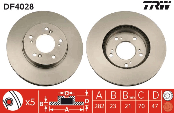 Brake Disc - DF4028 TRW