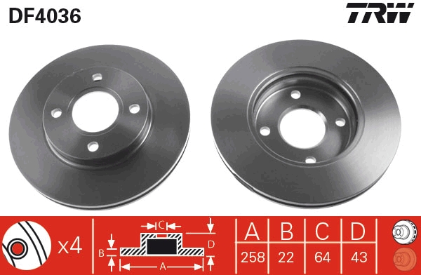 Discofreno - DF4036 TRW