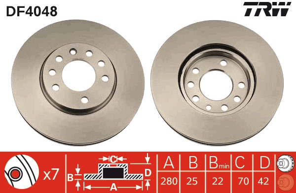 Brake Disc - DF4048 TRW