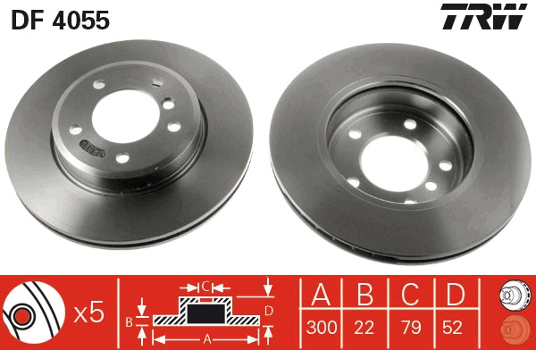 Brake Disc - DF4055 TRW