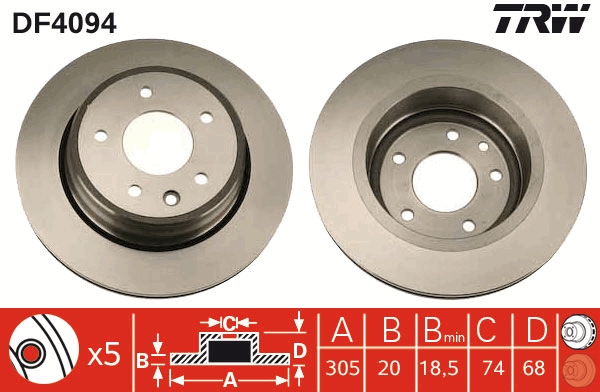 Brake Disc - DF4094 TRW