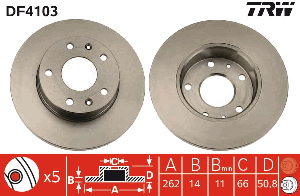 Brake Disc - DF4103 TRW