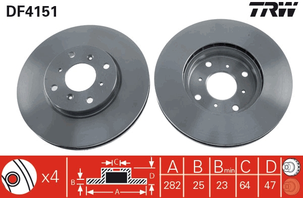 Brake Disc - DF4151 TRW