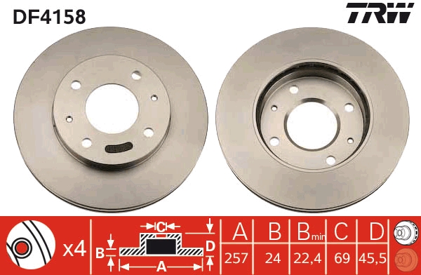 Brake Disc - DF4158 TRW