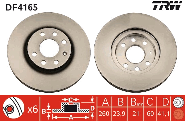 Bremsscheibe - DF4165 TRW