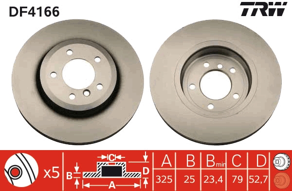 Bremsscheibe - DF4166 TRW
