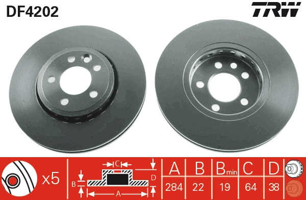 Brake Disc - DF4202 TRW