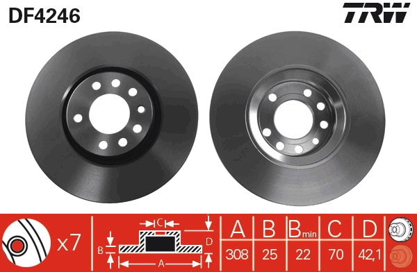 Brake Disc - DF4246 TRW