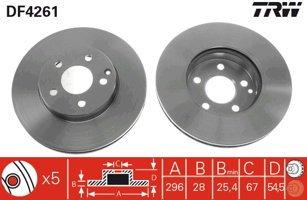 Brake Disc - DF4261 TRW