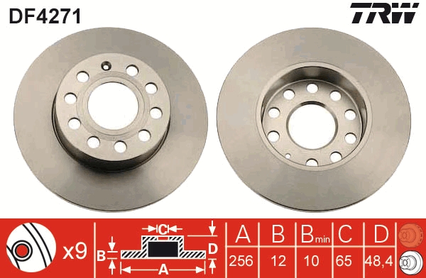 Brake Disc - DF4271 TRW