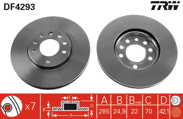 Brake Disc - DF4293 TRW