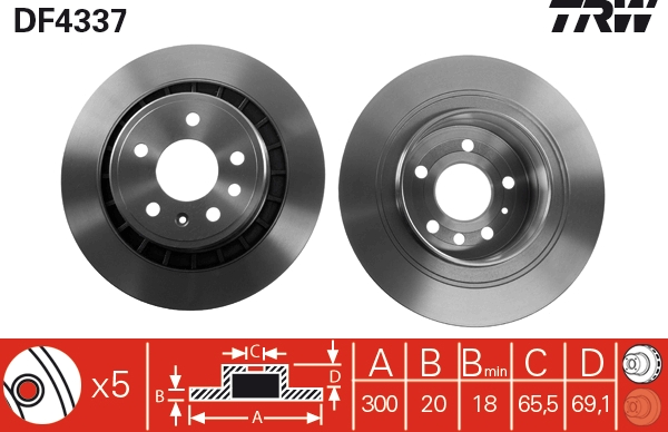 Bremsscheibe - DF4337 TRW
