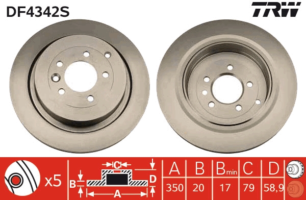 Brake Disc - DF4342S TRW
