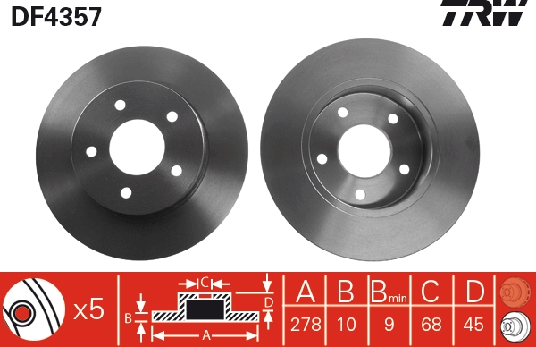 Discofreno - DF4357 TRW