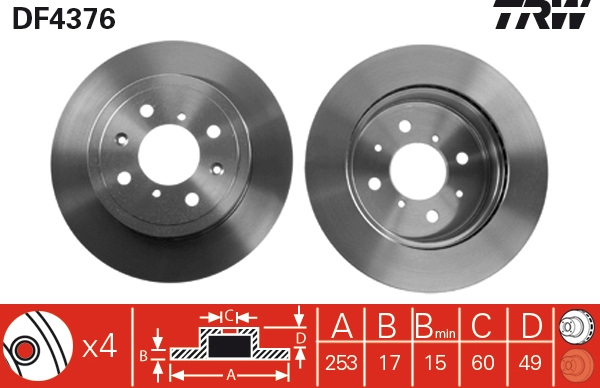 Discofreno - DF4376 TRW