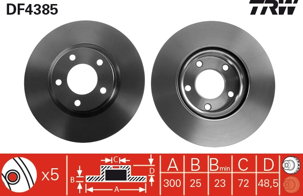 Brake Disc - DF4385 TRW